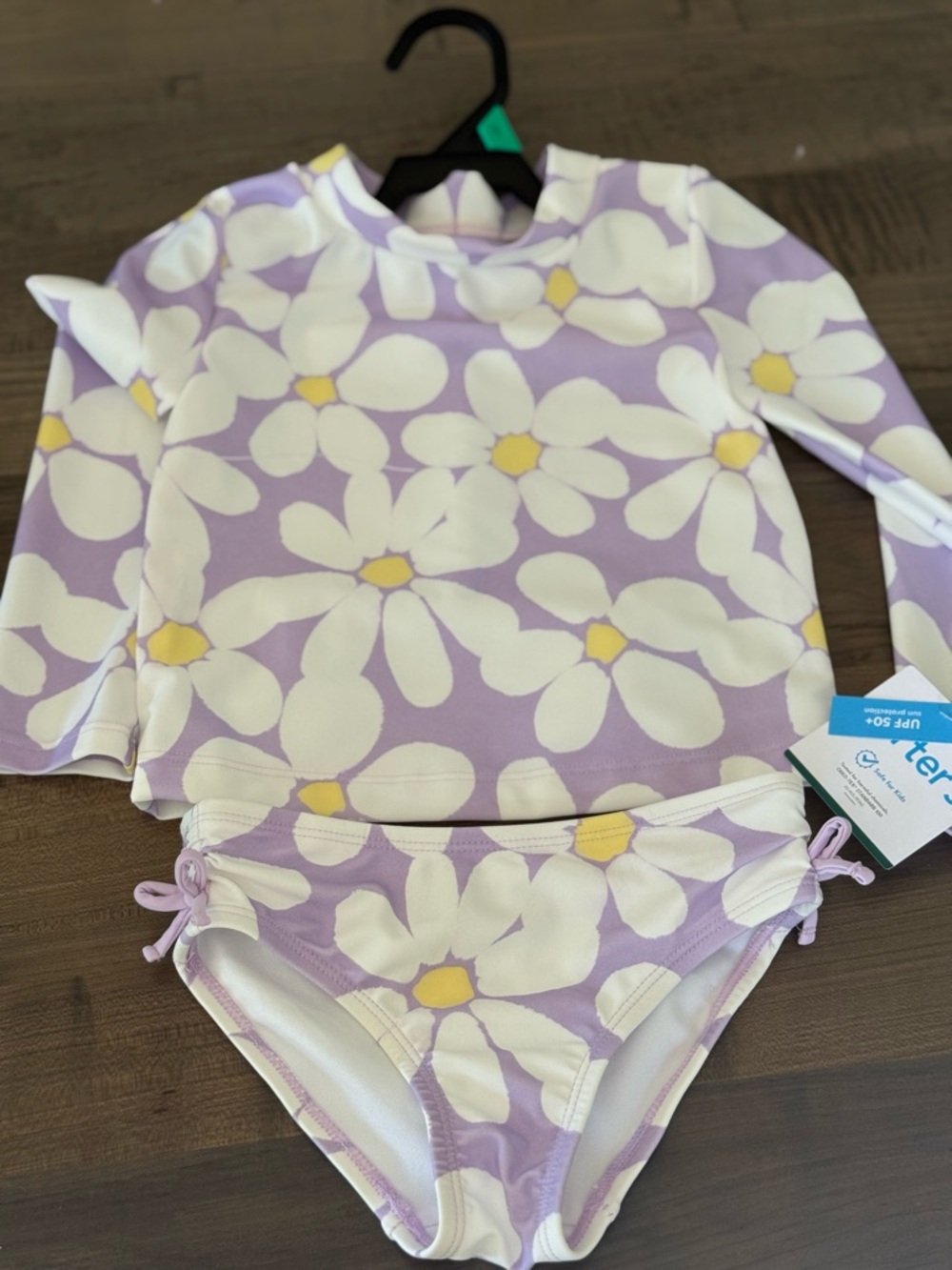 Carter's Lavender Daisy Print Rashguard Set